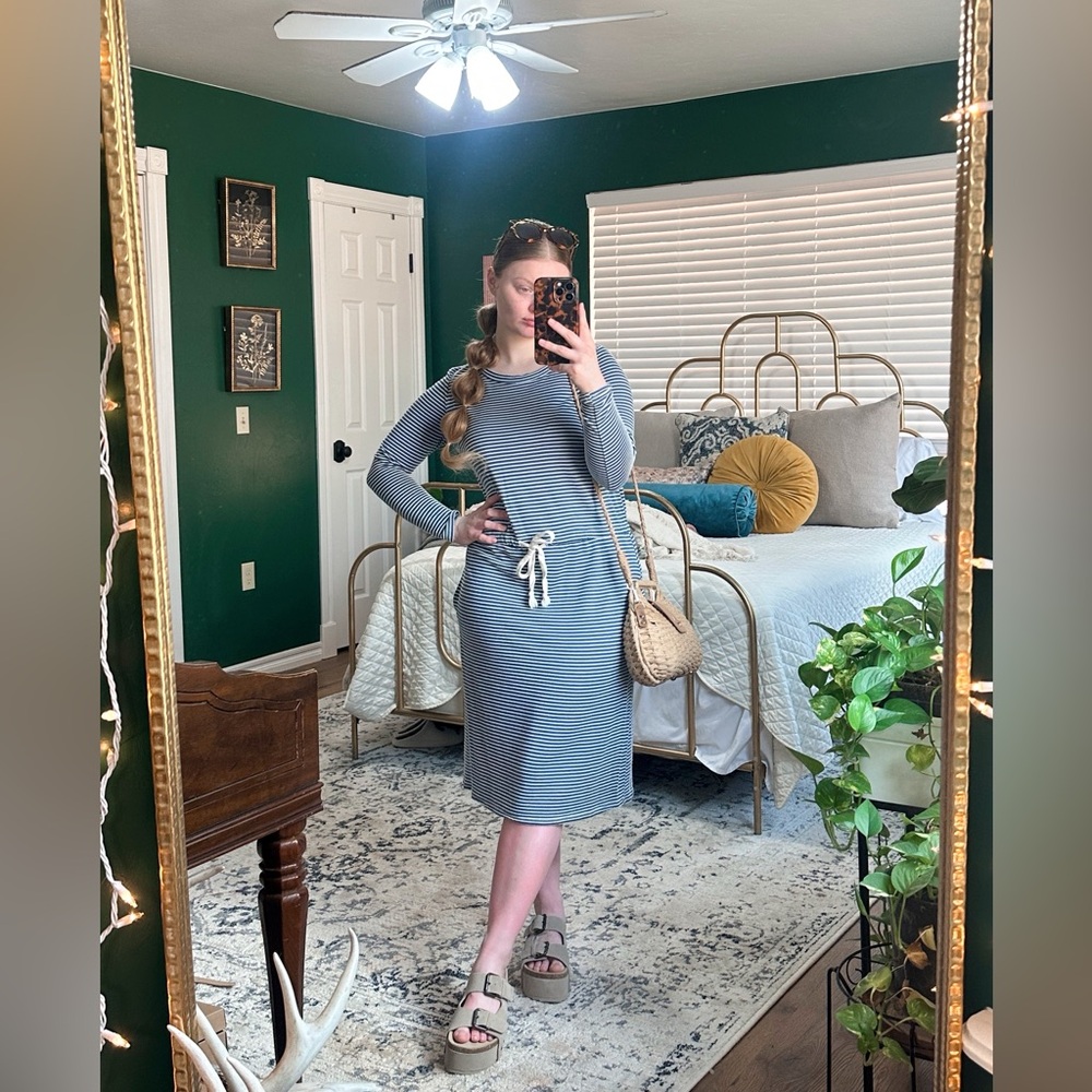 Blue And White Striped Dress - Picture 3 of 8